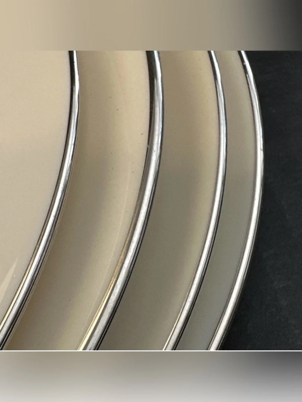 Lenox Princess Salad Plates Set 4 Hand Enameled Platinum Trim Thanksgiving Table